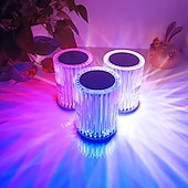 cheap Table Lamps-Crystal Table Lamp Rechargeable RGB With Remote Control 16 Color Changing For Bar Table Lamp Restaurant Decorative Night Lamp Home Lighting