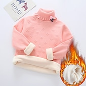 cheap Sweaters &amp; Cardigans-Toddler Girls&#039; Sweater Solid Color School Long Sleeve Active 7-13 Years Fall Black White Yellow