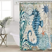 levne Sprchové závěsy-Závěs do sprchy s háčky 180cm*180cm(70&quot;*70&quot;) polyester pratelný voděodolný vzor oceánské krajiny