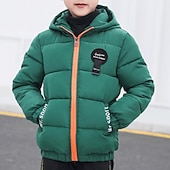billiga Jackor och rockar för pojkar-Pojkar 3D Slät Kappa Långärmad Höst Vinter Aktiv Häftig Polyester Barn 4-13 år Dagligen Semester Normal