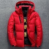 billiga Herrdunjackor och -parkas-Herr Vinterkappa Vinterjacka Dun Pufferjacka Ficka Kontor &amp; Karriär Datum Ledigt / vardag Utomhus Fritid Sport Vinter Enfärgad / vanlig färg Mörkgrå Svart Pufferjacka