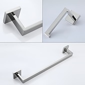 お買い得  浴室用アクセサリーセット-Bathroom Accessory Set 4 Piece Stainless Steel,Wall Mounted Towel Bar,Toilet Paper Holder,Toilet Brush Holder and Robe Hook,Bathroom Hardware Set(Black/Golden/Chrome/Brushed Nickel)