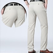 Herre Dressbukser Bukser Lomme Rett ben عادي Komfort Pustende Full lengde Bryllup Avslappet Daglig 100 % bomull Sport Stilfull Militærgrønn Svart Høy Midje Uelastisk billige Slank-Herre Dressbukser Bukser Lomme Rett ben عادي Komfort Pustende Full lengde Bryllup Avslappet Daglig 100 % bomull Sport Stilfull Militærgrønn Svart Høy Midje Uelastisk