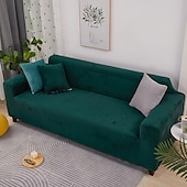 baratos Cobertura de Sofa-capa de sofá elástica espessa de pelúcia elástica sofá secional poltrona loveseat 4 ou 3 lugares em forma de l cinza macio durável lavável