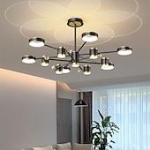 economico Luci a sospensione-lampada a sospensione a led dimmerabile, lampadario sputnik moderno cerchio a 12 luci paralume in acrilico lampada da soffitto in metallo vintage con finitura cromata per isola cucina sala da pranzo