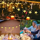 voordelige Vakantie string lichten-solar star lichtslingers 2 pak 12m 50 leds ster 8 verlichtingsmodi fairy lichten waterdicht solar led string lights speelhuisje gazon patio landschap decor lichten voor tuinfeest