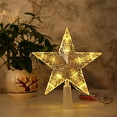 ieftine Lumini de Craciun-lumini pentru stele pentru brad de Crăciun, cu lumină de noapte cu LED, ornamente pentru brad de Crăciun, led pentru acasă, decor petrecere de revelion, iluminat de vacanță, puterea bateriei aa