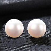 abordables Boucles D&#039;oreilles-Femme Blanc Perle d&#039;eau douce Boucles d&#039;oreille Clou Bijoux Fins Classique Précieux à la mode simple S925 argent sterling Des boucles d&#039;oreilles Bijoux Blanche Pour Mariage Fiançailles 1 paire
