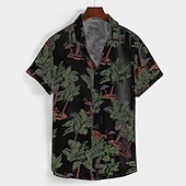 preiswerte Tropische Pflanzen-Herren Kokosnussbaum Palme Tropische Pflanzen Hemd Hawaiihemd Sommerhemd Aloha-Shirt Kurzarm Hemd Kragen Hawaiianisch Designer Brautkleider schlicht Outdoor Strasse Täglich Weiß Hellgrün Rosa S M L