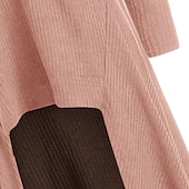 tanie Jednolite kolory-Damskie Pulower Jednokolorowe Codzienny Długi rękaw Regularny Swetry rozpinane Jesień Zima Wino Czarny Rumiany róż