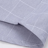 economico Camicie eleganti da uomo-Per uomo Camicie Camicia non stirabile A quadri / A righe / Chevron Matrimonio Blu Grigio Azzurro Manica corta Collo ripiegabile Estate Primavera Abbigliamento