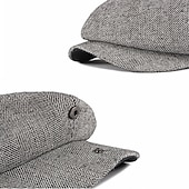 お買い得  メンズハット-男性用 ベレー帽 キャスケット ブラック カーキ色 コットン プリント シンプル 1920年代のファッション ホリデー ストリート 日常着 週末 縞 携帯用 履き心地よい ファッション