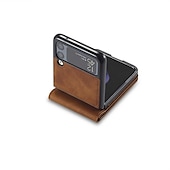 お買い得  サムスン用ケース-電話 ケース 用途 サムスンのギャラクシー Zフリップ7 Z Flip 5 Z Flip 4 Z Flip 3 バックカバー バンパーフレーム 耐埃 カードホルダースロット ソリッド PUレザー
