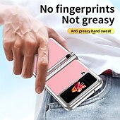 cheap Samsung Cases-Phone Case For Samsung Galaxy Z Flip 5 Z Flip 4 Z Flip 3 Back Cover Bumper Frame Pencil Holder Plating Solid Colored PC PU Leather