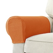 cheap Sofa Seat &amp; Armrest Cover-2 Pcs Stretch Armrest Covers Spandex Jacquard Arm Covers Soft and Elastic Protector for Chairs Burgundy Red Couch Sofa Armchair Slipcovers Recliner Sofa