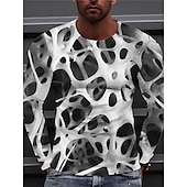 cheap 3D T shirts-Men&#039;s Graphic Prints Spiral Stripe T shirt Long Sleeve T shirt 3D Print Crew Neck Shirt Designer Casual Big and Tall Daily Holiday A B C Spring &amp;  Fall Clothing Apparel S M L XL XXL 3XL 4XL