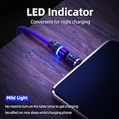 levne Kabely pro mobilní telefony-Vícenásobný nabíjecí kabel 0,5M (1.5Ft) 3,3 stop 6,6 stop USB A na Lightning / micro / USB C 2.4 A Nabíjecí kabel Rychlé nabíjení Nylonové pletené 3 v 1 Magnetické Pro Samsung Xiaomi Huawei Doplňky k