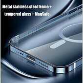 رخيصةأون جرابات آيفون-حافظة هاتف لجهاز iPhone 16 iPhone 15 Pro Max Plus iPhone 14 13 12 Pro Max Mini مع دعم Magsafe شحن لاسلكي مضاد للصدمات معدني
