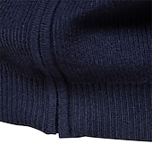 preiswerte Herren Strickjacke-Herren Pullover Strickjacke Pullover mit Viertelreißverschluss Gerippt Stricken Zip Strick Einfarbig Stehkragen Warm-Ups Moderne zeitgenössische Freizeitskleidung Urlaub Bekleidung Herbst Winter