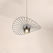 economico Luci a sospensione-lampade a sospensione a led lampada a sospensione vintage cappello in fibra di vetro design 1 luce orientabile bianco/nero cucina bagno lampadina decorativa non inclusa