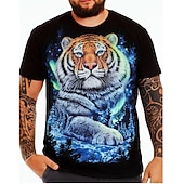 economico magliette da uomo taglie forti-Per uomo Plus Size maglietta Grande e alto Pop art Girocollo Stampa Manica corta Primavera estate Di tendenza Streetwear Essenziale Comodo Informale Sport Top