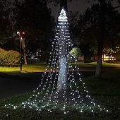 baratos Luzes de cordas de férias-Luzes de Corda de Árvore de Natal Solar 350 LED com 8 Modos e Temporizador Luzes Estrelas Exteriores à Prova d&#039;Água para Decoração de Janela de Natal Jardim Casamento Decoração de Férias