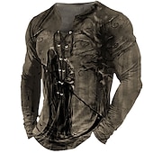 billiga skalle &amp; ben-Herr T-shirt T-shirts Grafisk Häftig dödskalle Mänsklig Krage Kläder 3D-tryck Utomhus Gata Långärmad Spetsknuten Mönster Designer Stylish Vintage Grundläggande