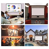 cheap Projector Accessories-Projector Screen 4K Movie 16:9 HD 60 72 84 100 120 150 inch Foldable and Portable Anti-Crease Indoor Outdoor Projection Video for Home Party Office  Classroom World Cup Game