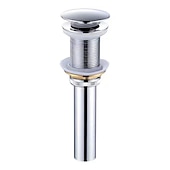 cheap Pop Up Drains-Brass Pop Up Sink Drain Stopper with Overflow Bathroom Faucet Vessel Vanity Sink Drainer