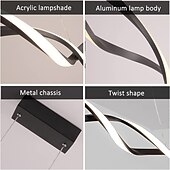 cheap Chandeliers-2-Light 80 cm Line Design Chandelier Aluminum Linear Painted Finishes Modern Simple LED 110-120V 220-240V