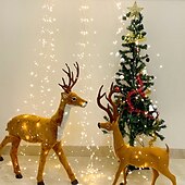 abordables Guirlandes lumineuses à brancher-Guirlande lumineuse élégante pour réception de mariage, fête, cascade, guirlande lumineuse à LED, 2 m, 200 LED, vignes, fil de cuivre, décoration d&#039;arbre de Noël, mariage, fête