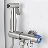 halpa Bideehanat-kädessä pidettävä wc-bidet suihkutussarja seinäkiinnitys 304 ruostumaton teräs wc-bidet suihkupää letkulla kylpyhuoneen puhdistussetti