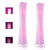 economico lampada da tavolo e da terra-lampada da terra intelligente, lampada alta rgb da 61&quot;, lampadine intelligenti a led dimmerabili e cambia colore rgbw e paralume in tessuto bianco, con telecomando, lampada da terra per soggiorno, camera da letto e sala giochi