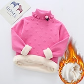 cheap Sweaters &amp; Cardigans-Toddler Girls&#039; Sweater Solid Color School Long Sleeve Active 7-13 Years Fall Black White Yellow