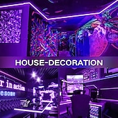 ieftine Lumini de bandă USB-bandă de lumină neagră cu led uv bandă de lumină cu LED violet interfață usb cu comutator sau cutie de baterie smd2835 380-400nm lampă cu led uv neimpermeabil pentru dans fluorescent și pentru