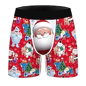 baratos Pijama de Natal-presente de Natal Boxer Curto Roupa Íntima Homens Natal Carnaval Baile de Máscaras Noite de Natal Natal Adulto Festa Natal