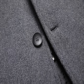 baratos Trench coat masculino-Homens Casaco de inverno Casaco de lã Casaco Roupa Diária Para Noite Inverno Lã Térmico / Quente Lavável agasalhos Roupa Moda Aquecimento Cor Sólida Capuz removível Com Capuz Não Trespassado