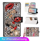 levne Pouzdra pro iPhone-Třpytivé pouzdro z umělé kůže pro iPhone 16, 15, Pro Max Plus, 14, 13, 12, 11, Pro Max Mini, SE, X, XR, XS Max, 8, 7, Plus – lesklý flipový kryt s přihrádkami na karty, celoplošná ochrana proti nárazům
