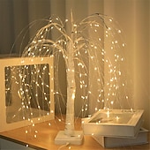 お買い得  装飾ライト-led 柳クリスマス ツリー ナイト ライト 192leds タッチ コントロール 8 モード妖精の夜ランプ寝室の結婚式パーティー家の装飾