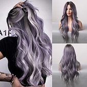 cheap Synthetic Trendy Wigs-Barbiecore Movie Wigs Blonde Highlight Wigs for Women 26 Inch Long Curly Synthetic Wigs Middle Part Blonde Highlights Hair Wigs Loose Wavy Wigs Heat Resistant