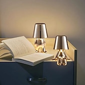 billige bord- og gulvlampe-touch led bordlampe, moderne tenker dekorativ lampe led oppladbar skrivebordslampe, golden little man usb bordlampe, nattlys for soverom, arbeidsrom, stue, nattbord, bar, restaurant