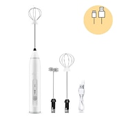 levne Kuchyňské spotřebiče-ruční napěňovač mléka se 3 hlavami šlehač na kávu pěnový mixér s USB dobíjecím 3 rychlostním elektrickým mini tyčovým mixérem na latte cappuccino vajíčko s horkou čokoládou