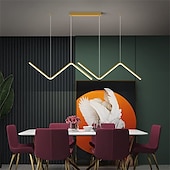 cheap Island Lights-LED Pendant Light 90 cm Island Lights Dimmable Line Design Aluminum Stylish Minimalist Painted Finishes Nordic Style Dining Room Kitchen Lights 110-240V ONLY DIMMABLE WITH REMOTE CONTROL