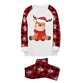 お買い得  クリスマスパジャマ-トナカイ ファミリークリスマスパジャマ ナイトウェア 男性用 女性用 男の子 女の子 クリスマス 新年 クリスマス・イブ かわいいスタイル 家族お揃いコーデ 甘い 子供用 成人 部屋着 上着 パンツ