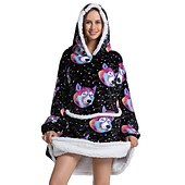 cheap Wearable Blanket-Womened Blanket Wearable Blanket, Sleepwear Fleece Sherpa Blanket Sweatshirt with Pocket and Sleeves