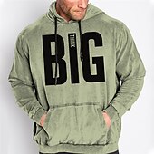 baratos moletons masculinos plus size-Homens Tamanho Grande Pulôver Moletom Com Capuz Grande e Alto Impressão 3D Com Capuz Bolsos Manga Longa Primavera &amp; Outono Moda Roupa de rua Básico Confortável Trabalho Roupa Diária Blusas