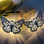 رخيصةأون يعمل بالبطاريات-سلسلة أضواء led على شكل فراشة تعمل بالبطارية 3m-20led 1.5m-10led فنون الحديد الكريسماس عطلة حديقة المنزل الديكور أضواء معلقة