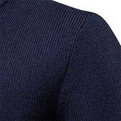 preiswerte Herren Strickjacke-Herren Pullover Strickjacke Pullover mit Viertelreißverschluss Gerippt Stricken Zip Strick Einfarbig Stehkragen Warm-Ups Moderne zeitgenössische Freizeitskleidung Urlaub Bekleidung Herbst Winter
