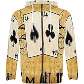 cheap Gothic &amp; Skull-Men&#039;s Color Block Skull Hoodie Hoodies Sweatshirt Hoodie Long Sleeve Hooded Sweatshirt Hooded Designer 3D Print Casual Daily Sports Black And White Black Zipper Fall Spring &amp;  Fall Designer