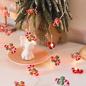 levne Holiday String Světla-Vánoční řetězová světla Santa sněhuláci zvony cukrové světla dekor LED pohádková řetězová světla 3M-30LEDs 2M-20LEDs napájené baterií vánoční stromeček zahradní domácí párty atmosférická dekorace